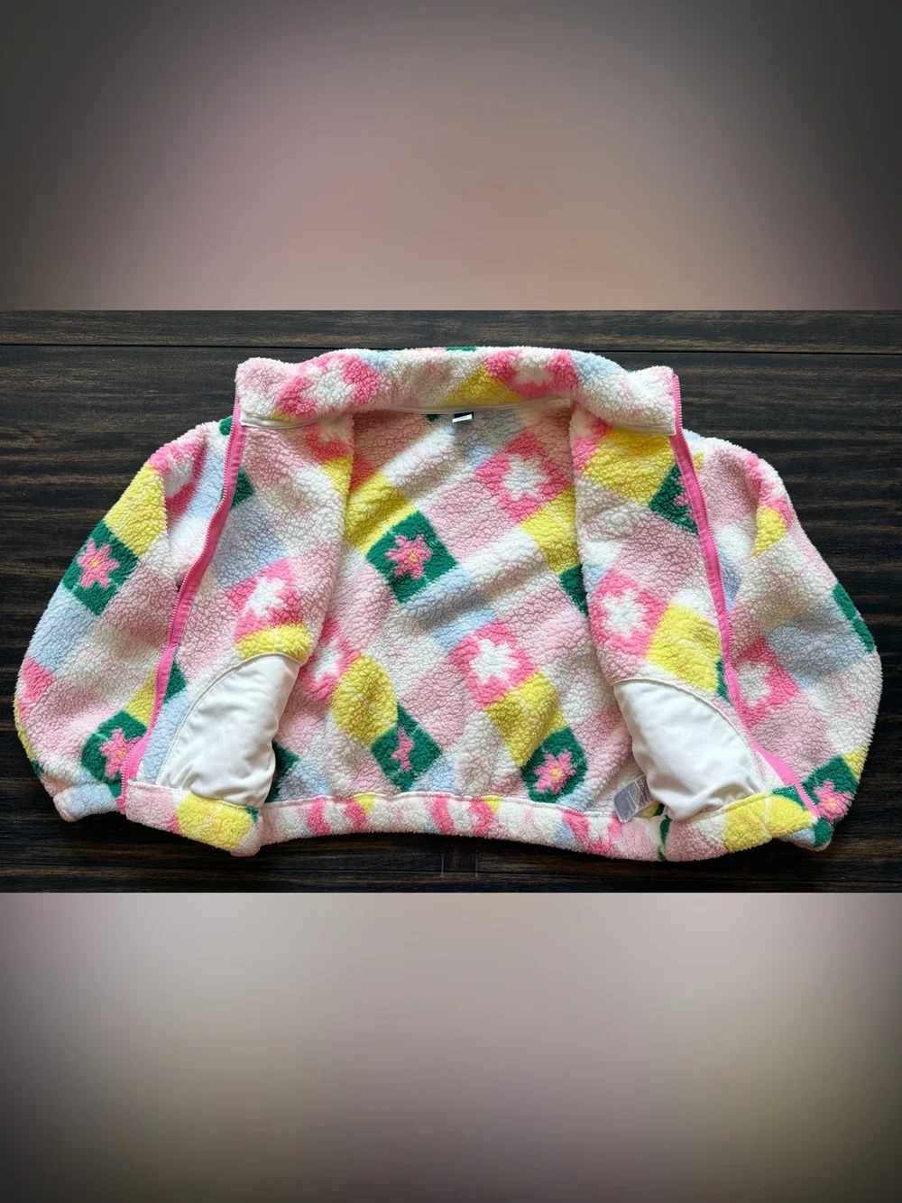 Old Navy Oversized Sherpa Zip Jacket for Girls, Size L (10-12)